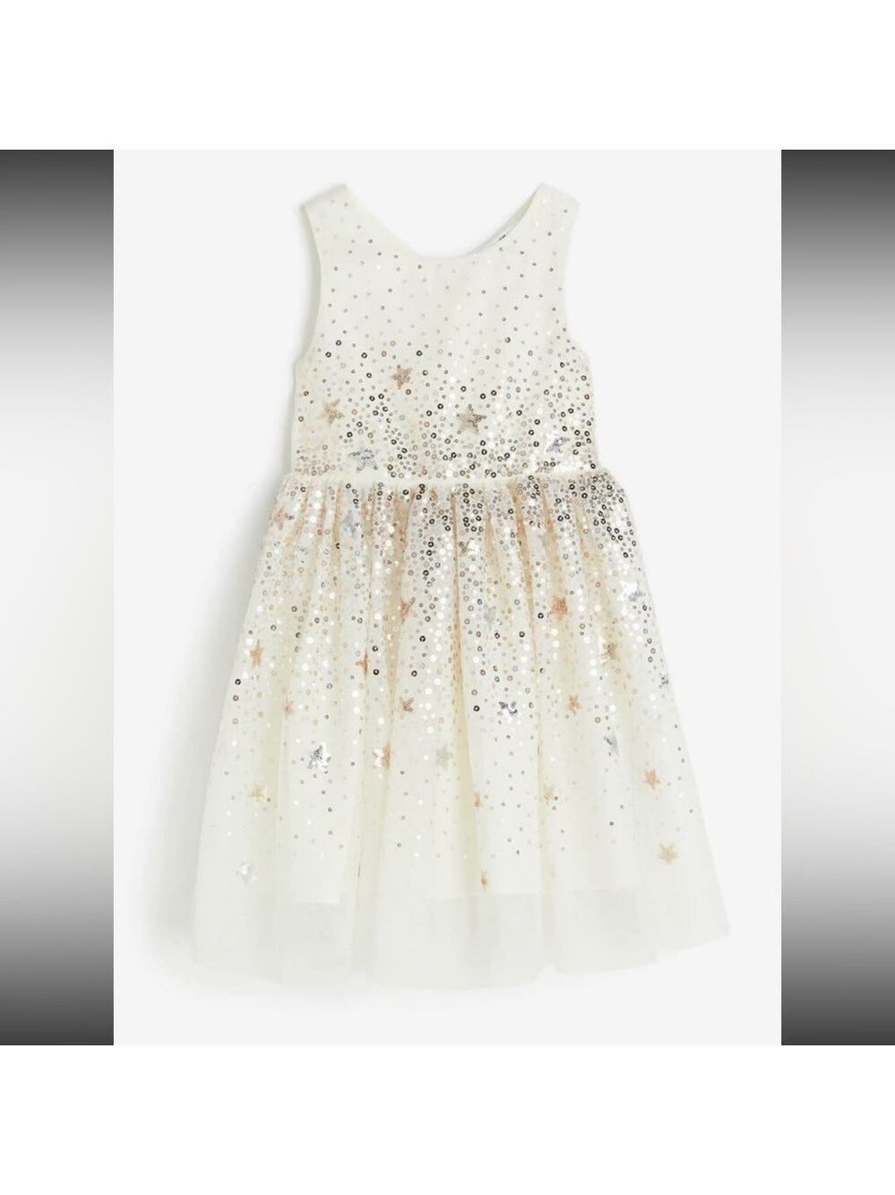 H&M Girls Star Sequined Tulle Dress Sz 7-8